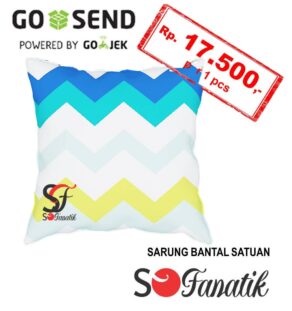 SoFanatik - Sarung Bantal Sofa Kursi Mobil Zigzag Biru Minimalis Murah Cushion